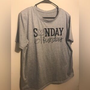 Sunday Funday Football Gray Graphic Tee